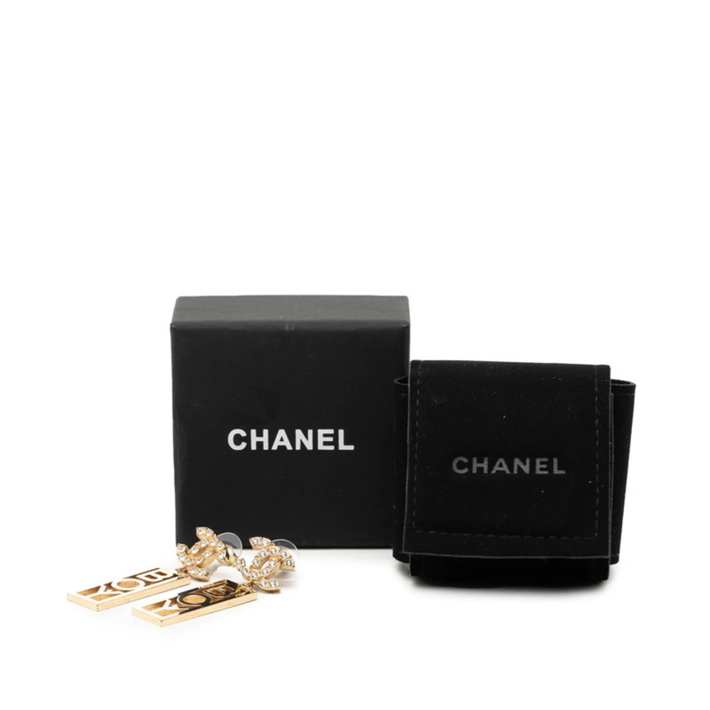 CHANEL Gold Logo Earrings - Picture 4 of 4
